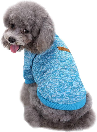 Dog Clothes Dogs Sweater Soft Puppies Clothing Winter Puppy Sweaters Warm Outfit for Dogs Small XXS XS Cat Apparel (X-Large, Light Blue)