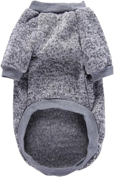 Pet Dog Classic Knitwear Sweater Warm Winter Puppy Pet Coat Soft Sweater Clothing for Small Dogs (XXS, Grey)