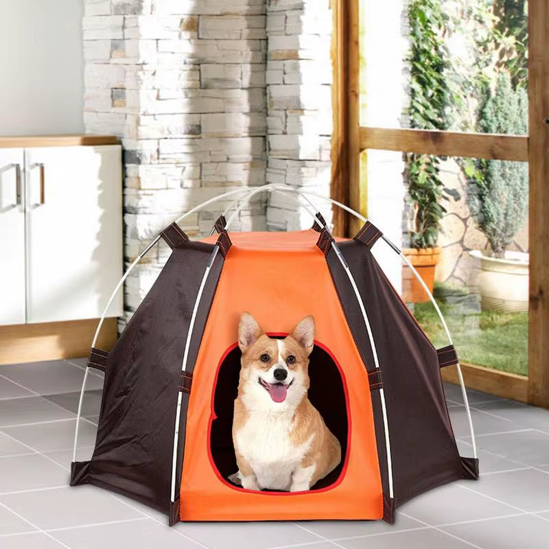 Tent for Dogs Polyester Outdoor Dog Camping Tent Foldable Camping Supplies Supportive Waterproof Portable Tents for Indoor