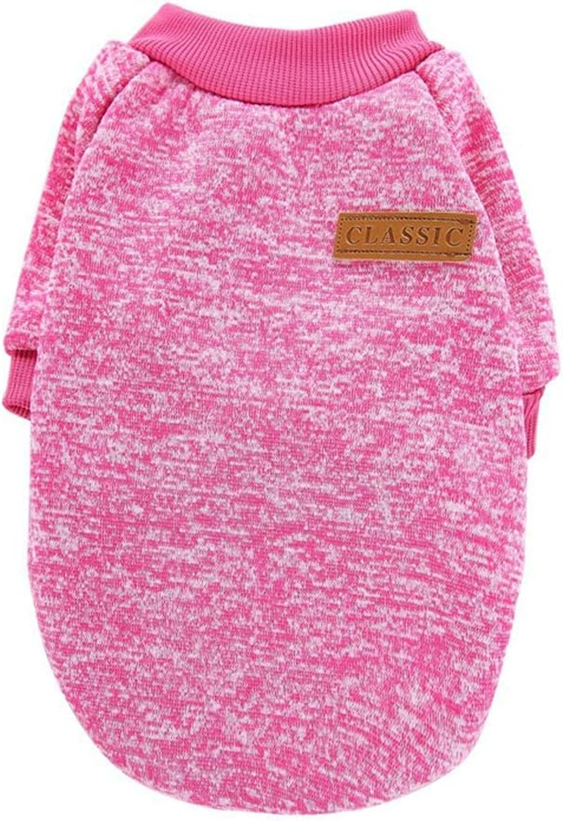 Dog Clothes Dogs Sweater Soft Puppies Clothing Winter Puppy Sweaters Warm Outfit for Dogs Small XXS XS Cat Apparel (X-Large, Rose)