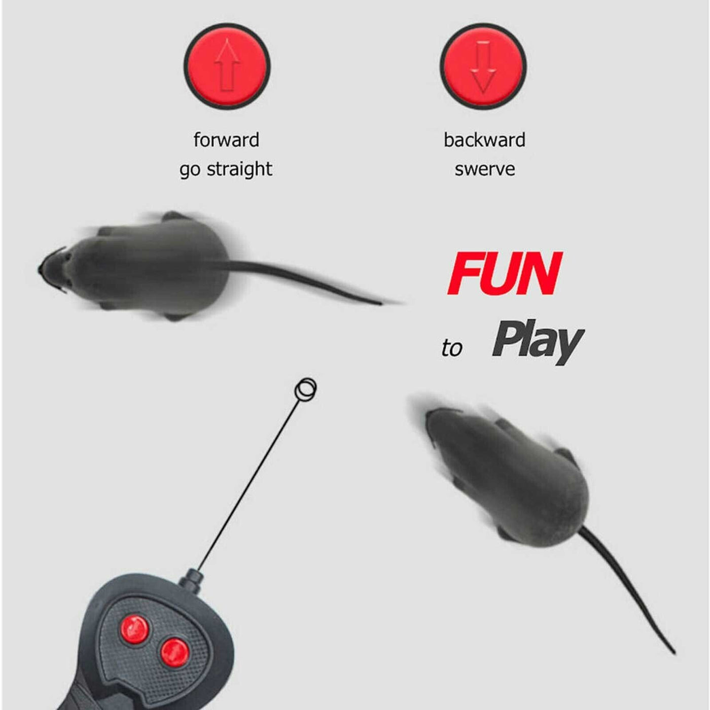 Remote Control RC Rat Mouse MICE Wireless for Cat Dog Pet Toy Novelty Gift