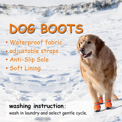 Waterproof Pet Dog Shoes Reflective Dog Boots for Sports Mountain Wearable PVC Soles Shoes for Small Medium Large Dog Cat Pets