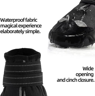 Waterproof Dog Boots, Dog Shoes with Reflective Rugged Anti-Slip Sole and Skid-Proof for Outdoor Dog Rain Booties 7#