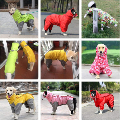 Dog Raincoat Waterproof Rain Jacket with Hood and Collar Hole Outdoor Adjustable Drawstring for Most Dogs Camo Pink Size 16