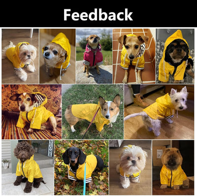 Dog Raincoat Puppy Rain Jacket with Hood for Small Medium Breeds with Reflective Strap Storage Pocket Harness Hole Yellow XXL