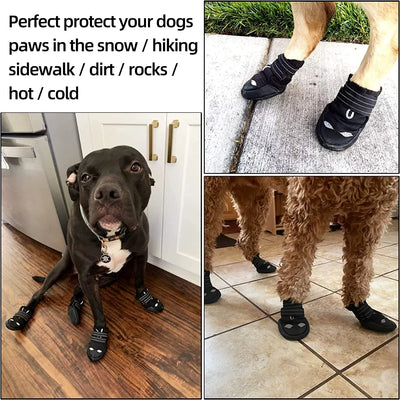 Waterproof Dog Boots, Dog Shoes with Reflective Rugged Anti-Slip Sole and Skid-Proof for Outdoor Dog Rain Booties 7#