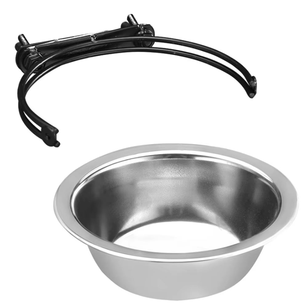 Stationary Dog Bowl Cage Cup Hanger Travel Food Water Bowls Puppy Cat Stainless Steel Hanging Feeder Dish Pet Feeding Tools