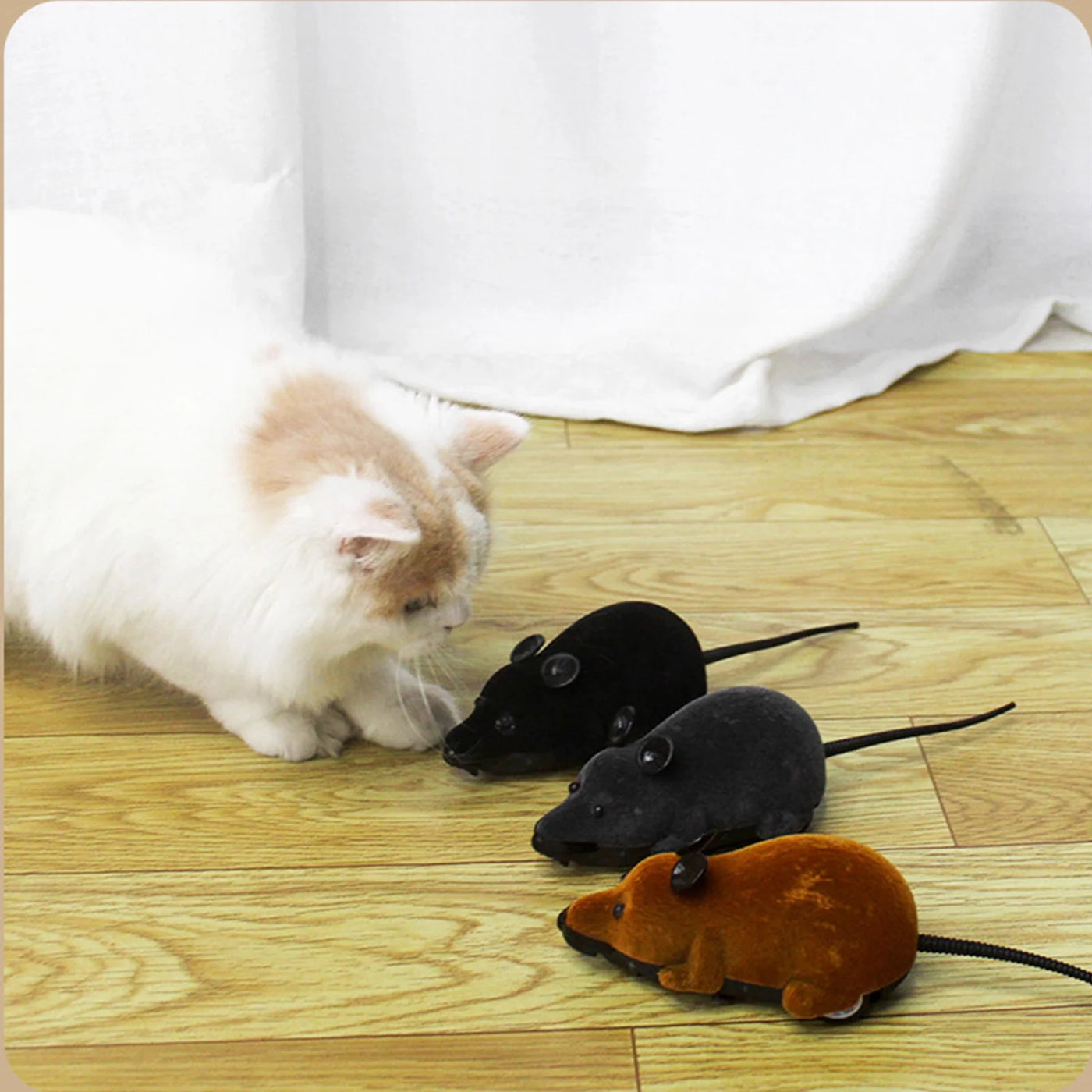 Pet Supplies Electric Mouse Remote Control Pet Toy Mouse Shape Funny Cat Toy Brown