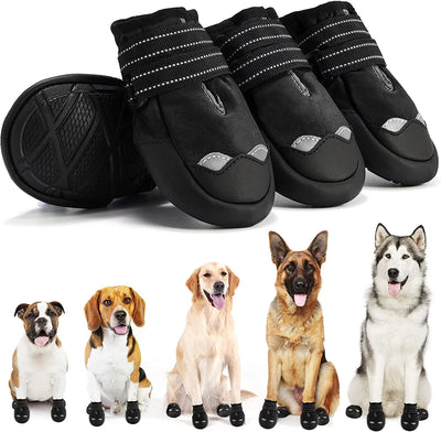 Waterproof Dog Boots, Dog Shoes with Reflective Rugged Anti-Slip Sole and Skid-Proof for Outdoor Dog Rain Booties 7#