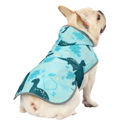 Reversible Dog Raincoat Hooded Slicker Poncho Rain Coat Jacket for Small Medium Large Dogs Dinosaurs M