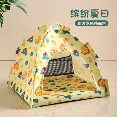 Pet Tent Bed Removable Cat Sofa Basket Canvas Semi-Enclosed Cat House Dog Cave Hut Cat Sleeping Bed for Room Decor Pet Supplies