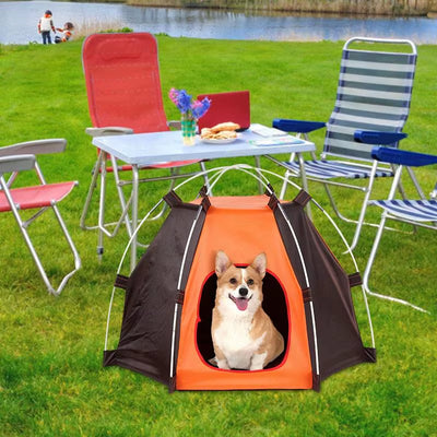 Tent for Dogs Polyester Outdoor Dog Camping Tent Foldable Camping Supplies Supportive Waterproof Portable Tents for Indoor