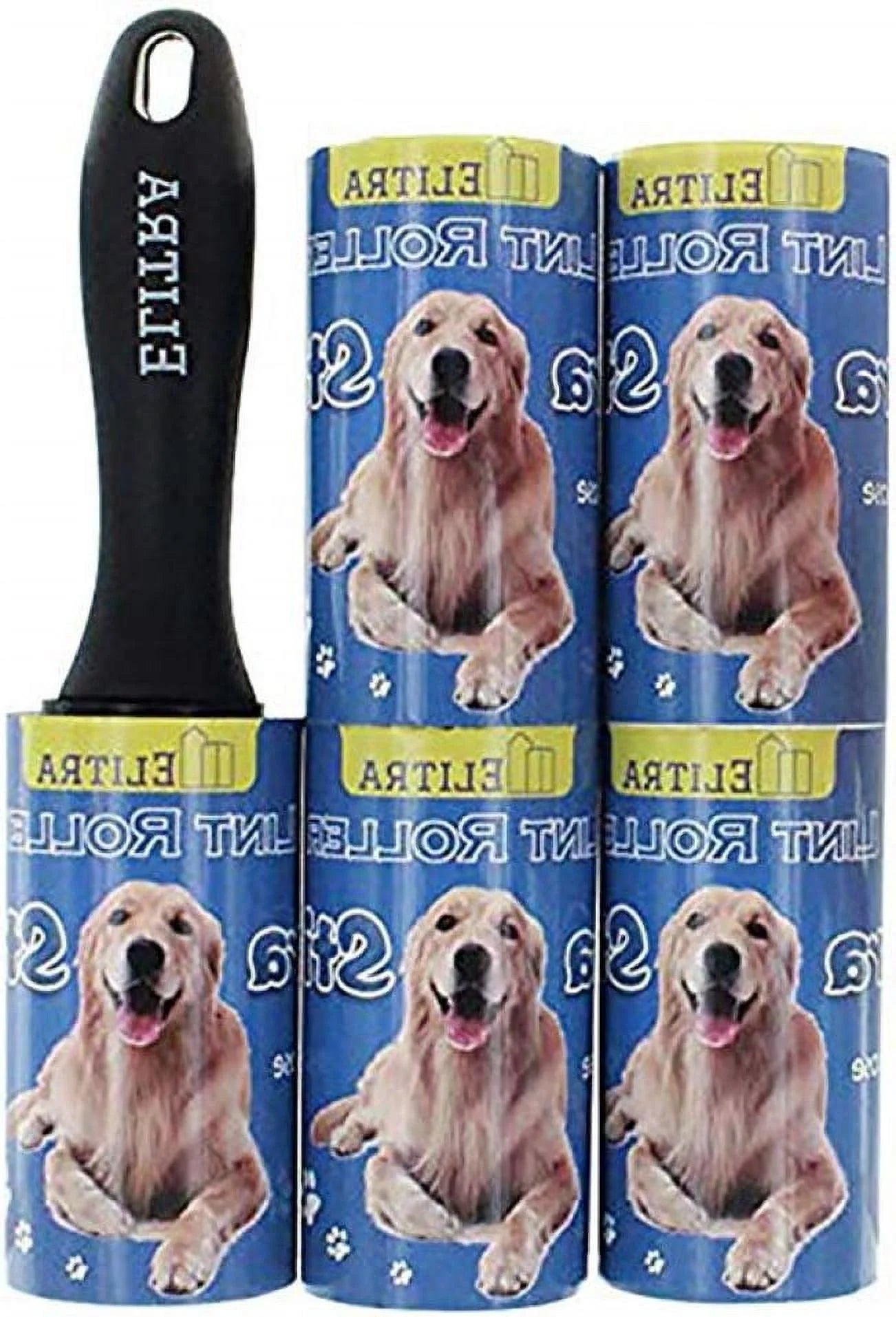 Elitra Extra Sticky Pet Lint Roller & 4 Refill Packs, 450 Sheets