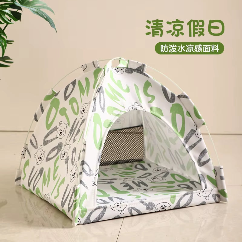 Pet Tent Bed Removable Cat Sofa Basket Canvas Semi-Enclosed Cat House Dog Cave Hut Cat Sleeping Bed for Room Decor Pet Supplies