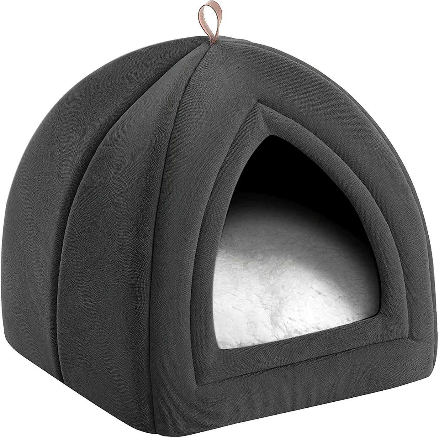 Cat Beds for Indoor Cats - Cat Cave Bed Cat House Cat Tent with Removable Washable Cushioned Pillow, Kitten Beds Cat Hut, Small Dog Bed, Dark Grey, 15 Inches