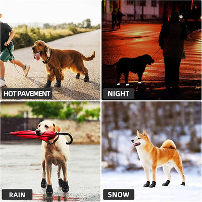 Waterproof Dog Boots, Dog Shoes with Reflective Rugged Anti-Slip Sole and Skid-Proof for Outdoor Dog Rain Booties 7#