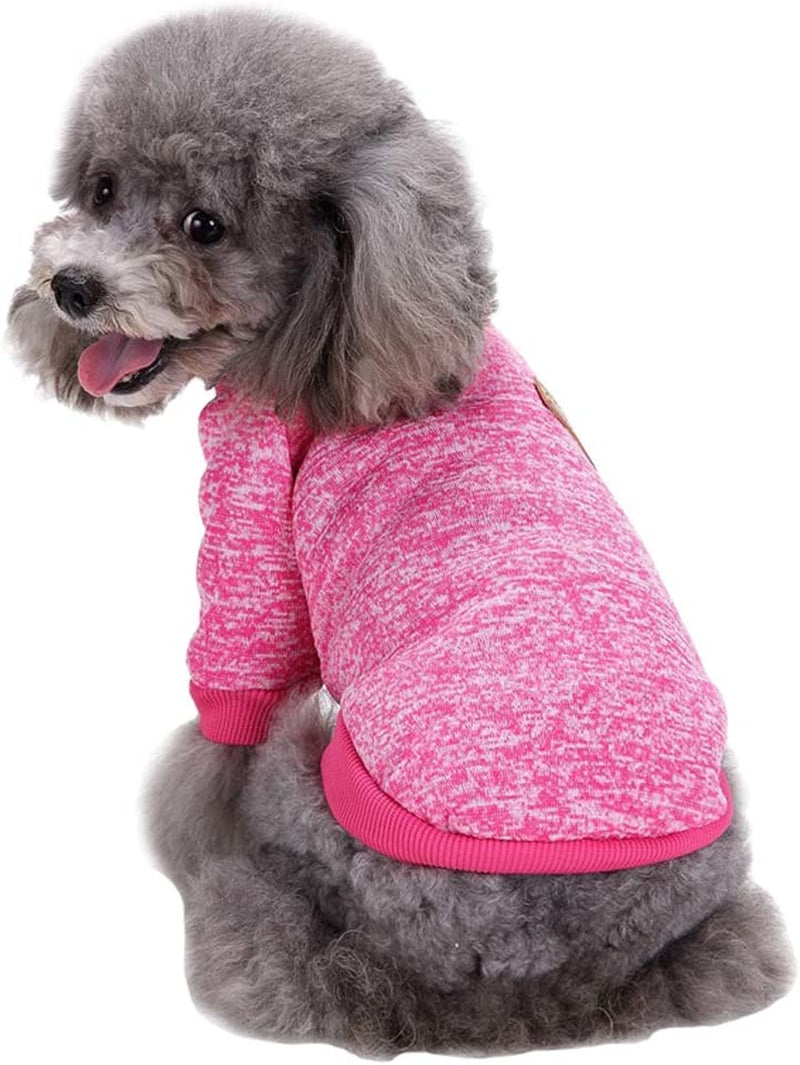 Dog Clothes Dogs Sweater Soft Puppies Clothing Winter Puppy Sweaters Warm Outfit for Dogs Small XXS XS Cat Apparel (X-Large, Rose)