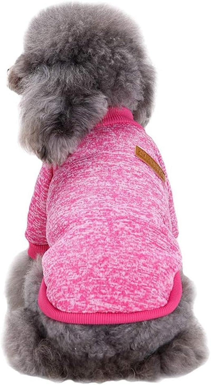 Dog Clothes Dogs Sweater Soft Puppies Clothing Winter Puppy Sweaters Warm Outfit for Dogs Small XXS XS Cat Apparel (X-Large, Rose)