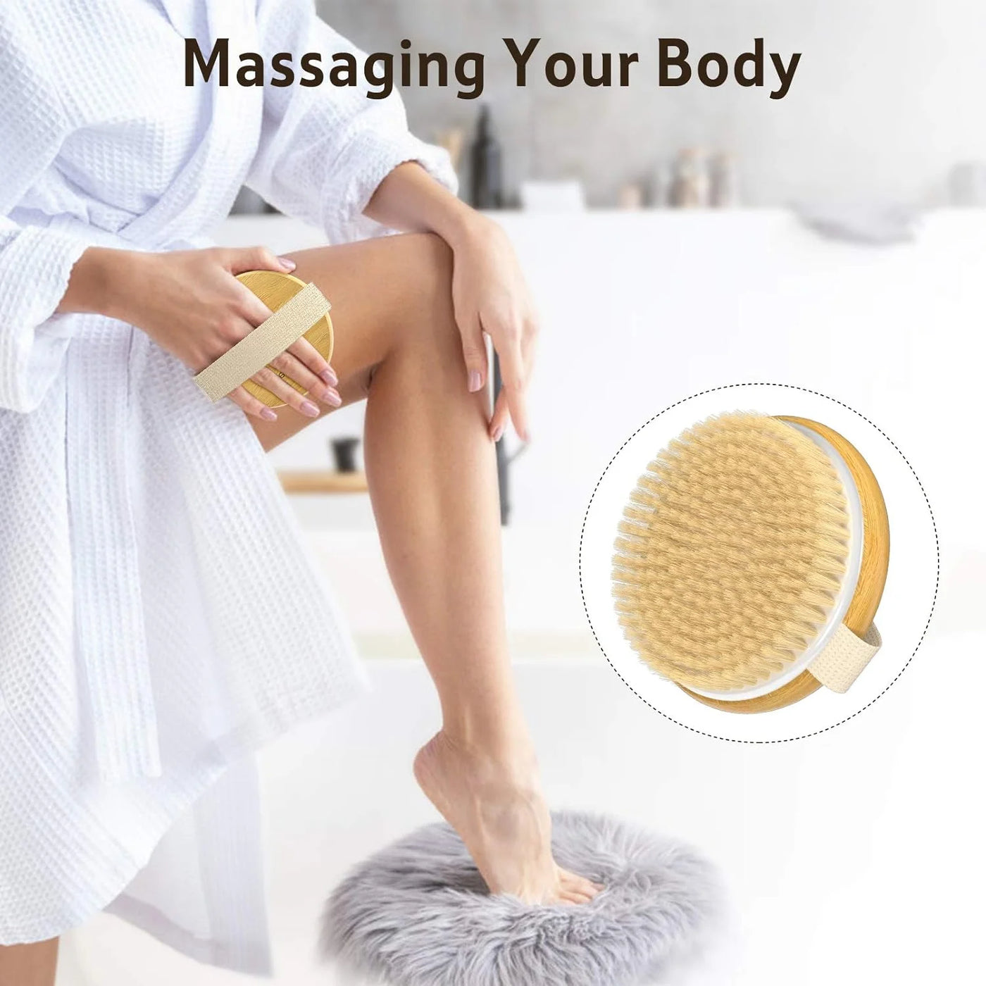 2 Pack Dry Body Brush, Shower Brush Wet and Dry Brushing, Dry Brush for Cellulite