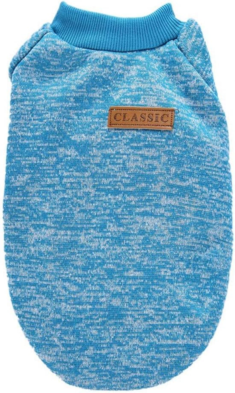 Dog Clothes Dogs Sweater Soft Puppies Clothing Winter Puppy Sweaters Warm Outfit for Dogs Small XXS XS Cat Apparel (X-Large, Light Blue)