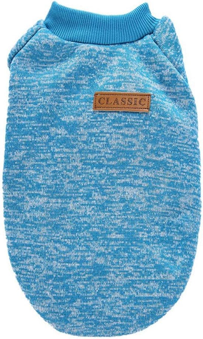 Dog Clothes Dogs Sweater Soft Puppies Clothing Winter Puppy Sweaters Warm Outfit for Dogs Small XXS XS Cat Apparel (X-Large, Light Blue)