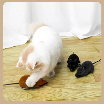 Pet Supplies Electric Mouse Remote Control Pet Toy Mouse Shape Funny Cat Toy Brown