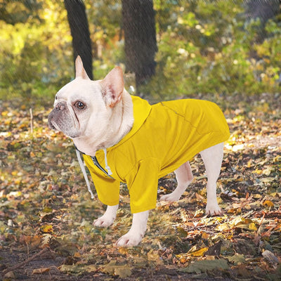 Dog Raincoat Puppy Rain Jacket with Hood for Small Medium Breeds with Reflective Strap Storage Pocket Harness Hole Yellow XXL