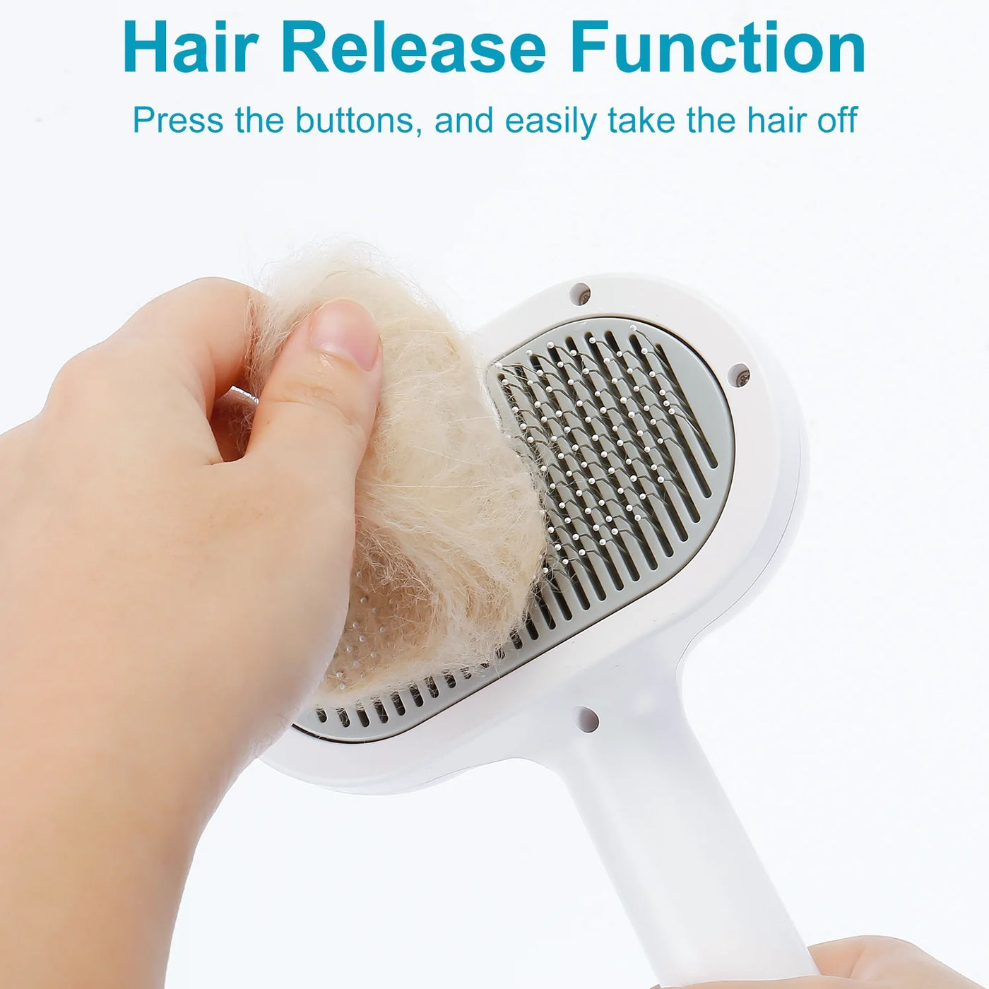 Electric Cat Brush with Release Button, Spray Cat Brush for Shedding, Remove Static Flying Hair Pet Grooming Brush, Pet Grooming Supplies for Long and Short Hair Dogs Cats (White)