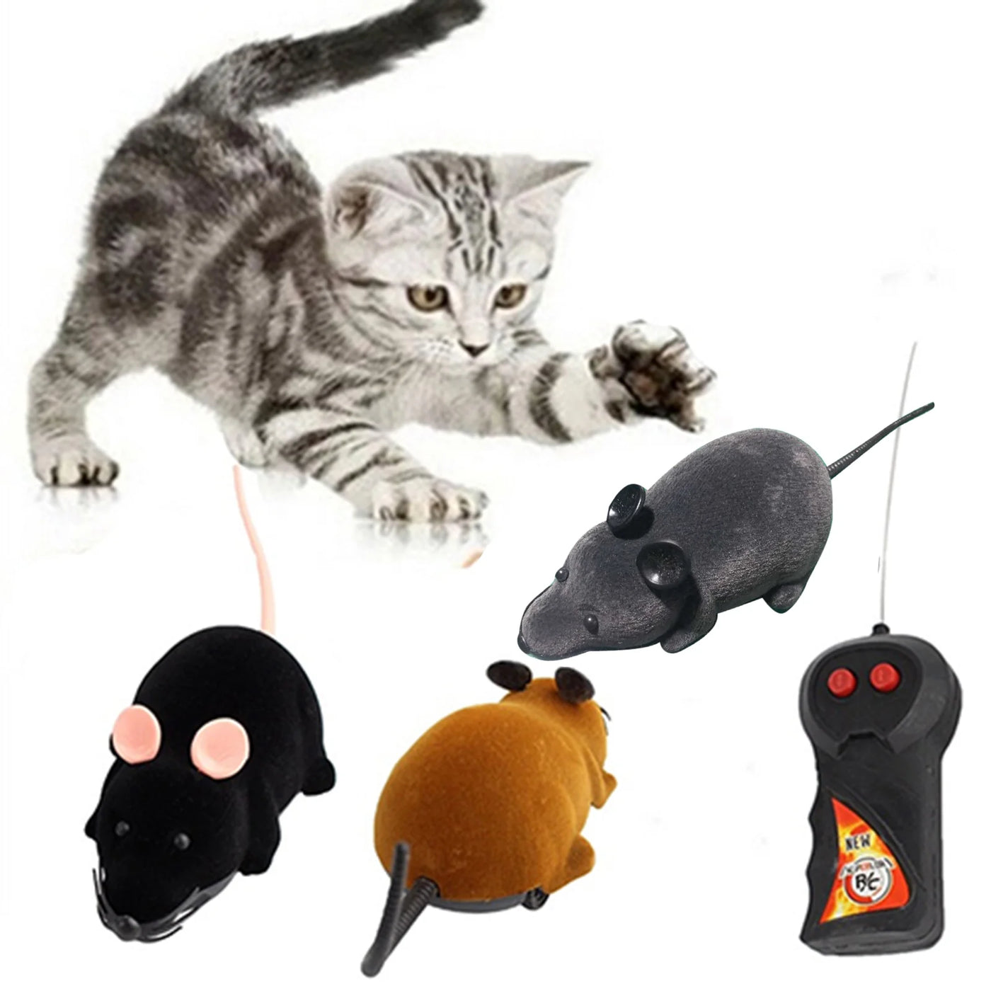 Animal Toys Funny RC Wireless Remote Control Rat Mouse Toy for Cat Dog Pet