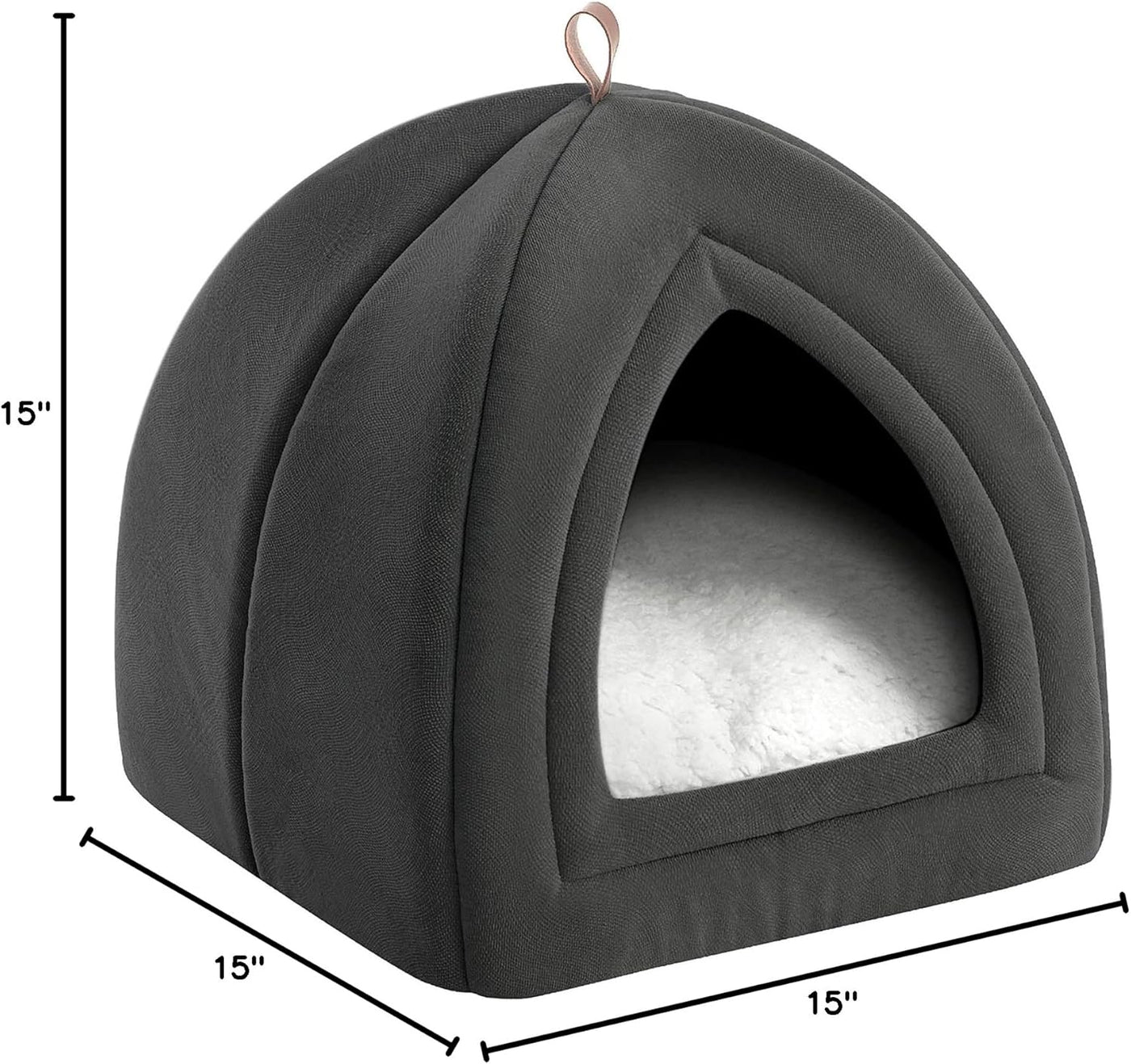 Cat Beds for Indoor Cats - Cat Cave Bed Cat House Cat Tent with Removable Washable Cushioned Pillow, Kitten Beds Cat Hut, Small Dog Bed, Dark Grey, 15 Inches