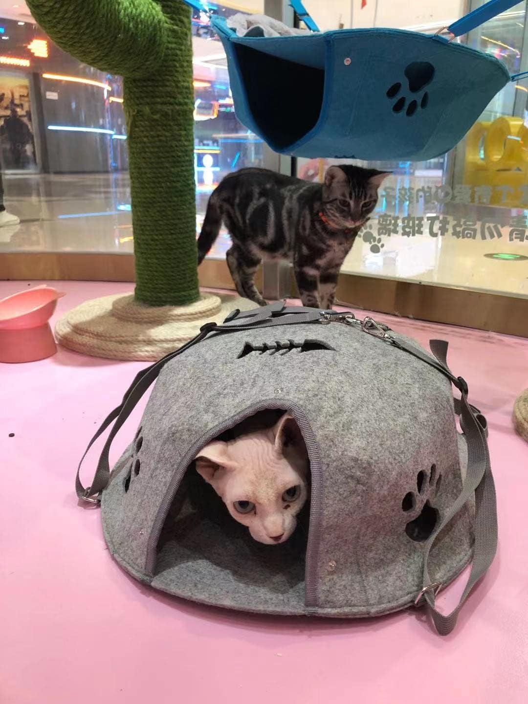 Cat Felt Cave for Indoor Cats .Tent Bed for Small Cats .Cat Houses for Outdoor Cats,Cat Beds for Cats Puppy Small Dogs Sleeping (Light Grey )