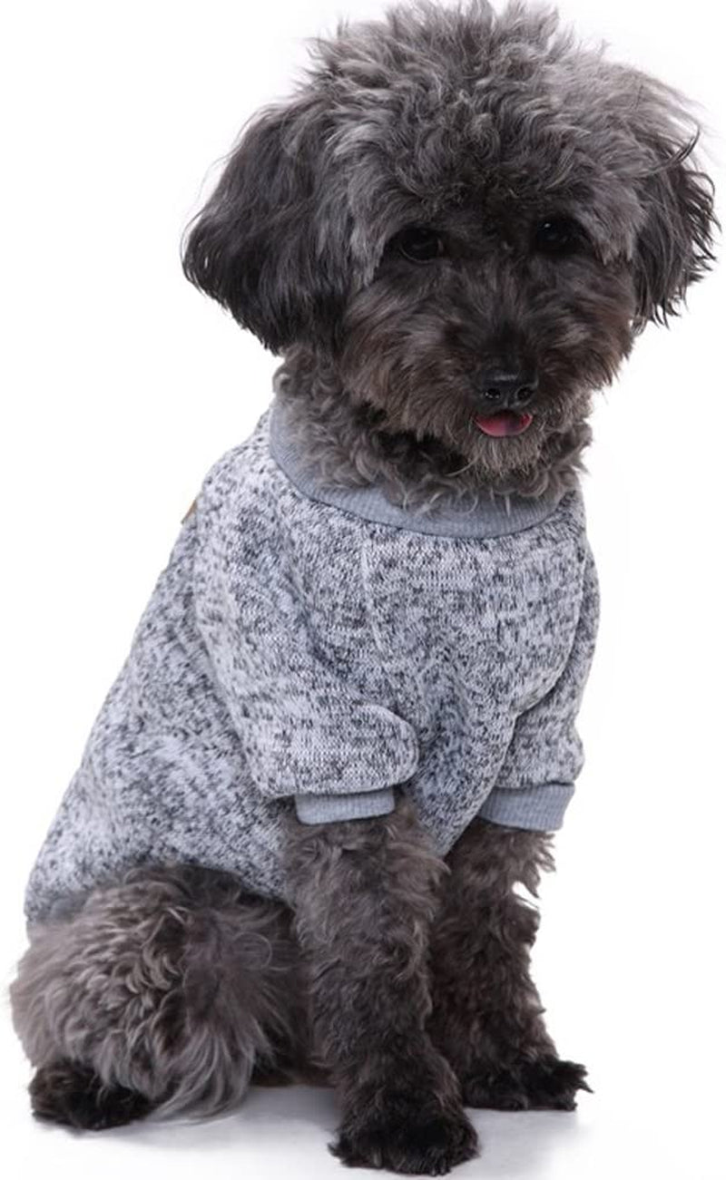 Pet Dog Classic Knitwear Sweater Warm Winter Puppy Pet Coat Soft Sweater Clothing for Small Dogs (XXS, Grey)