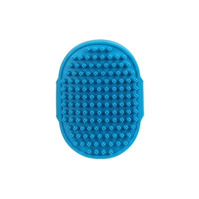 Dog Bath Brush,Dog Grooming Shedding Soothing Massage Rubber Bristles Curry Comb with Adjustable Ring Handle for Pet Dogs& Cats