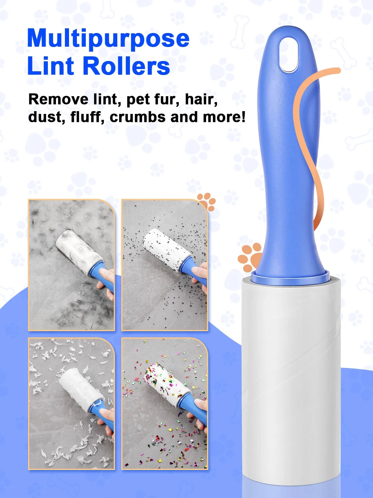 Lint Rollers,  Sticky Roller for Pet Hair Removal, 540 Sheets, 6 Pack