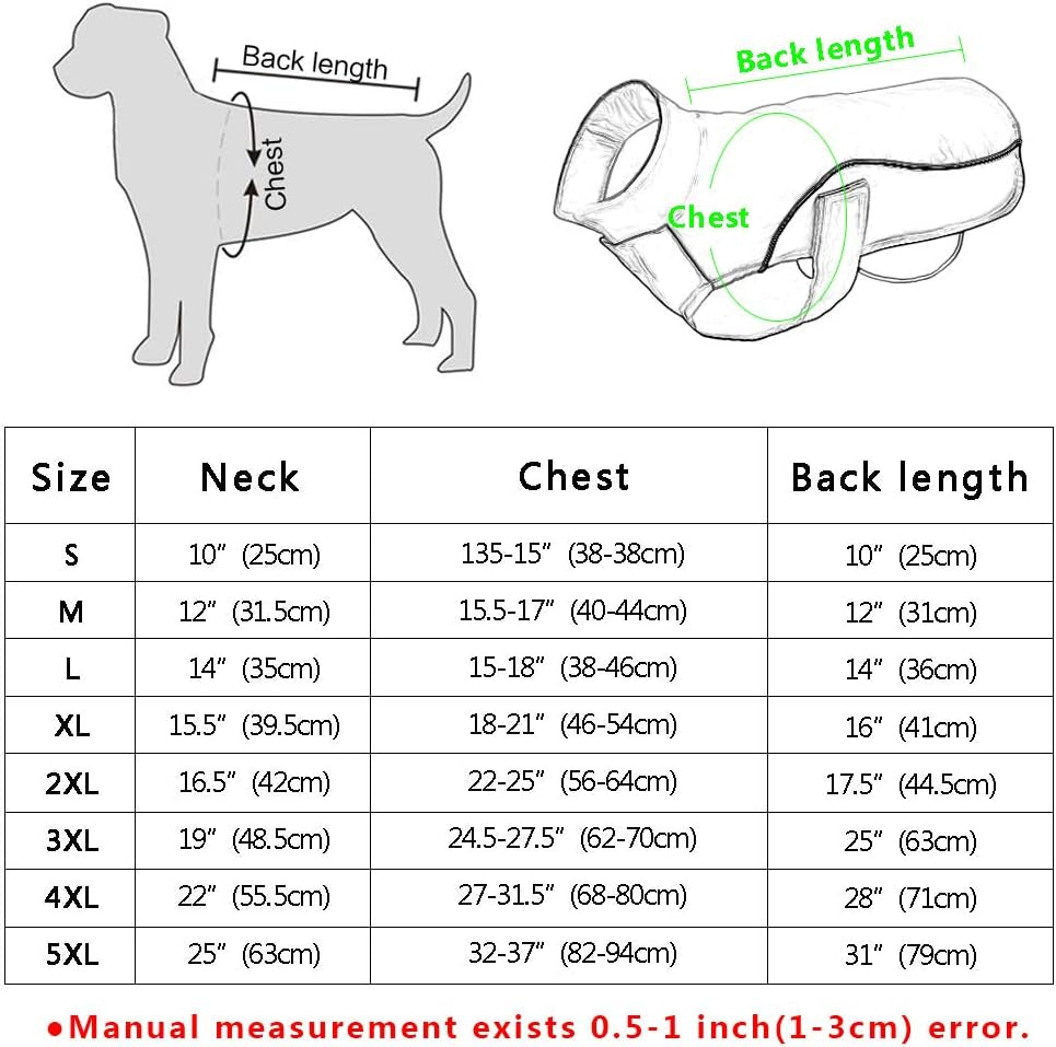 Reflective Dog Winter Coat Sport Vest Jackets Snowsuit Apparel - 8 for Small Medium Large Dogs (Chest:15-18",Back Length:14", Hot Pink)